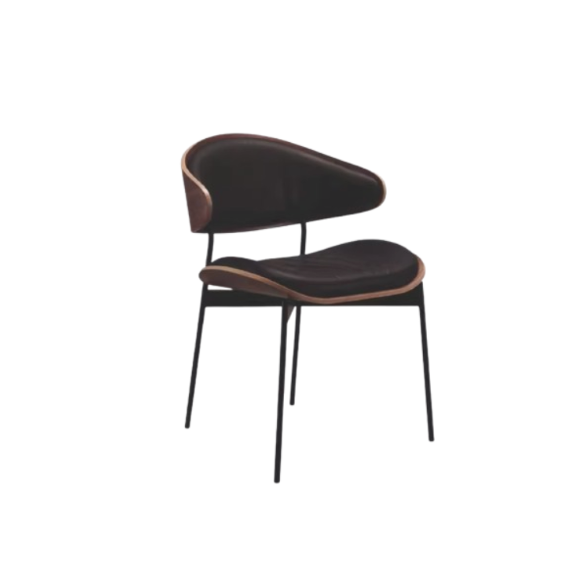 Nordic Cafe Eames Black Leather Chair