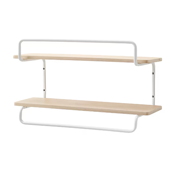 SPORTSLIG Wall Shelf, 50x30 cm - White/Birch