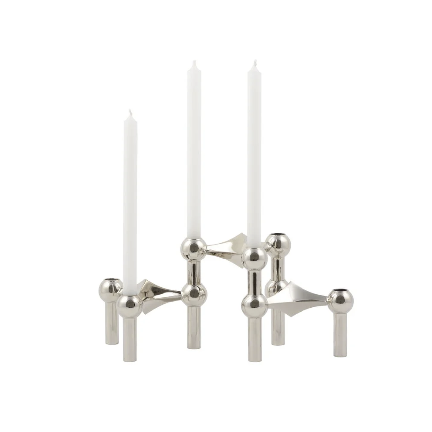 STOFF Nagel Candleholder, Set of 3 - Chrome