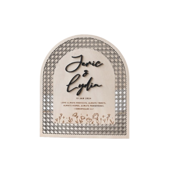 Wildflower Rattan Plaque