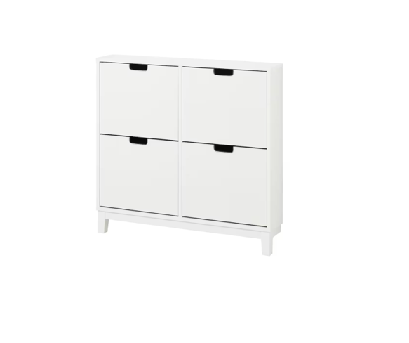 STÄLL Shoe Cabinet With 4 Compartments,  96x17x90 cm, White