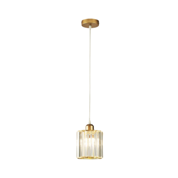 Modern Crystal Pendant Round Gold