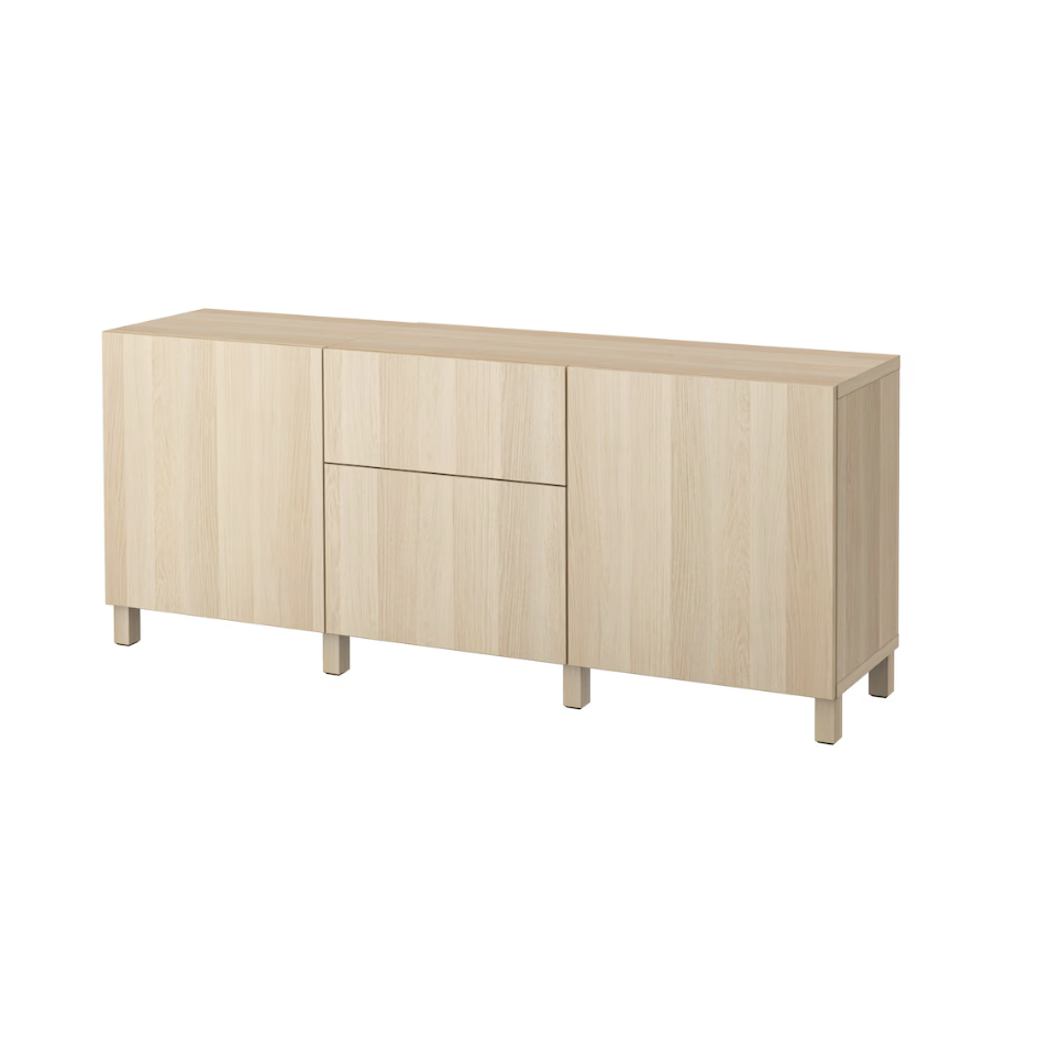 BESTÅ Storage Combination With Drawers, White Stained Oak Effect/Lappviken/Stubbarp