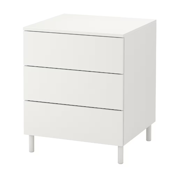 PLATSA Chest of 3 Drawers, 60x57x73 cm - White
