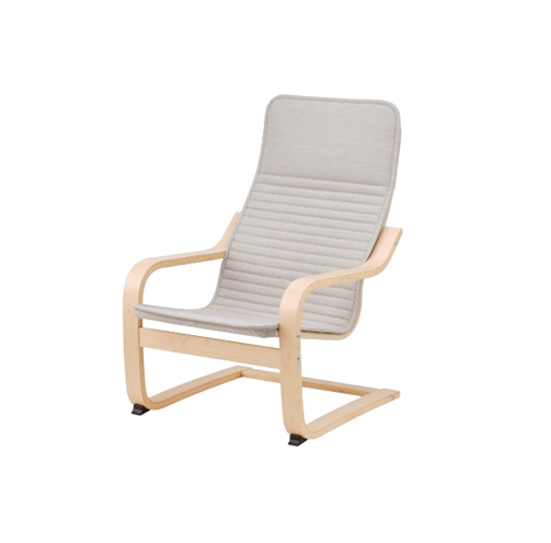 POÄNG Children's Armchair - Birch Veneer/Knisa Light Beige