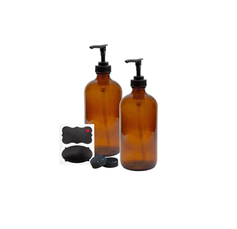 Amber Glass Bottles, 16 Ounce