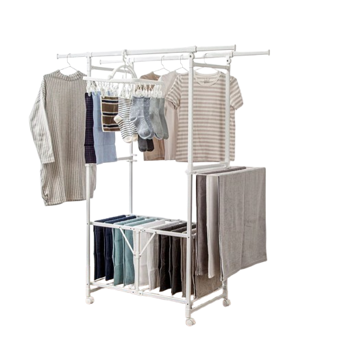 Foldable Drying Rack W/Aluminum Frame, BH04 Wh