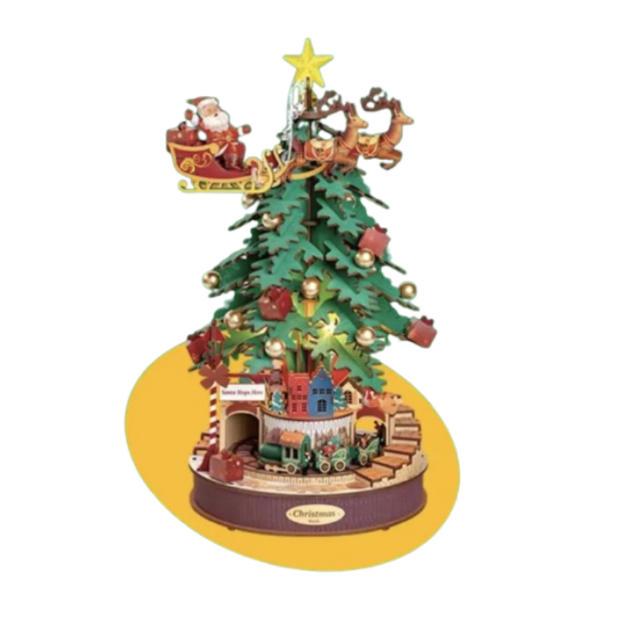 Genuine Rolife Christmas Tree Music Box Diy Handmade