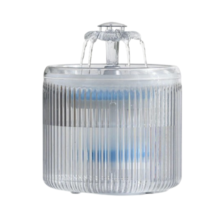 Cat Drinking Fountain with Flower Waterfall & Spring Modes