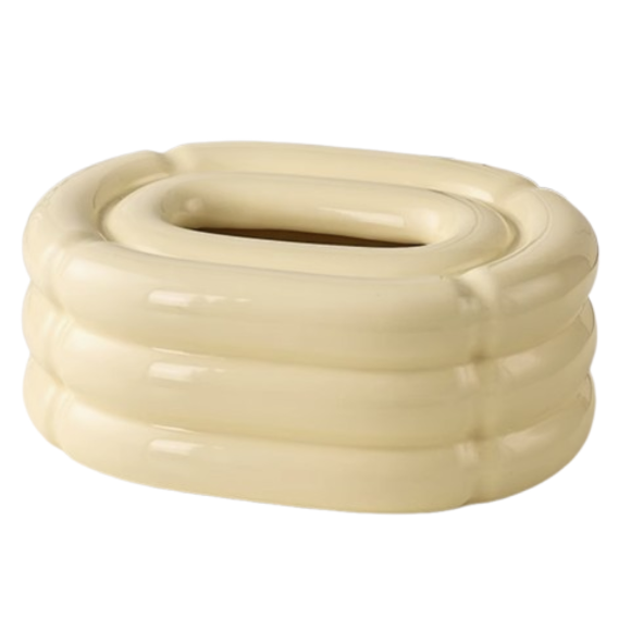 Cream Donut-Style Tissue Holder