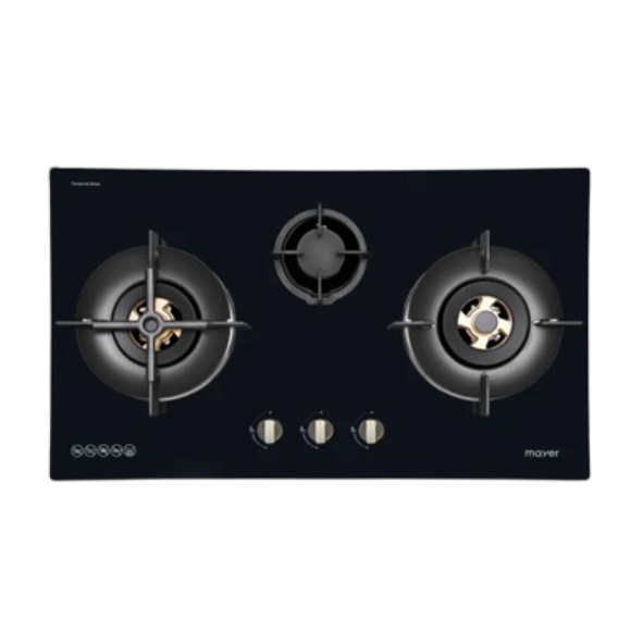 Mayer 76cm 3 Burner Glass Gas Hob
