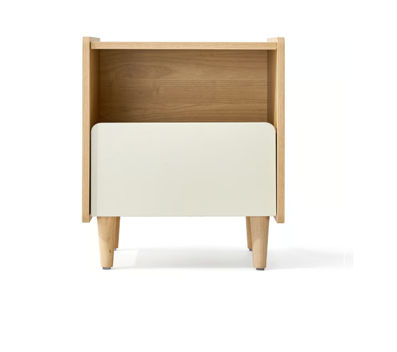 Tonda Bedside Table, Natural/White