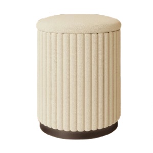 Textured Vanity Stool with Storage