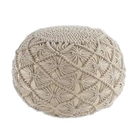 Braided Cream Pouf