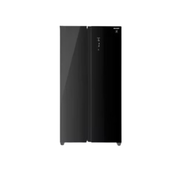 Sharp Side by Side 2 Door Refrigerator, SJ-SS60G-BK 599L - Black Glass