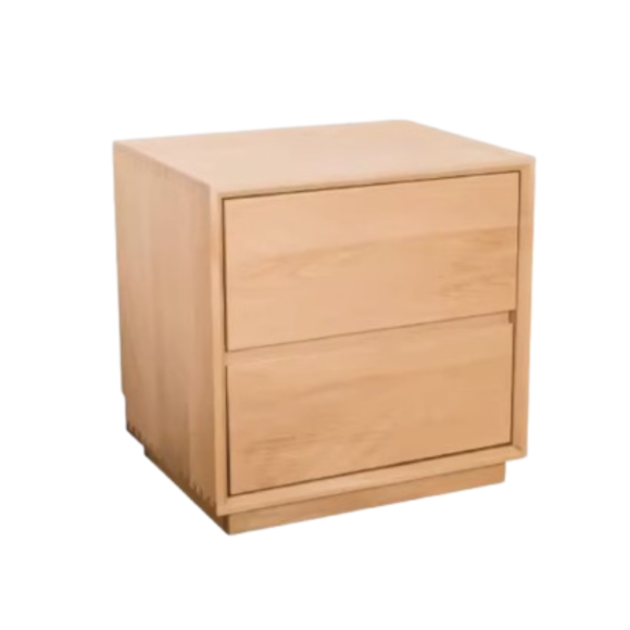 Solid Beech Flat-Foot Bedside Table