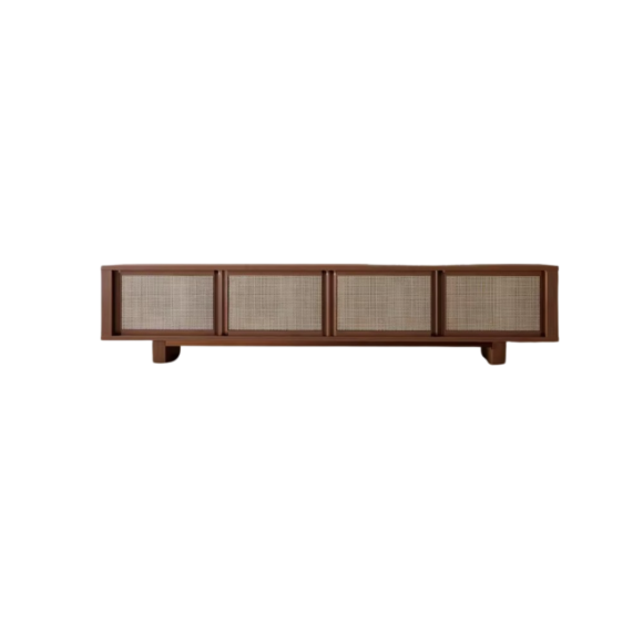 Japanese-Style Solid Wood TV Console 