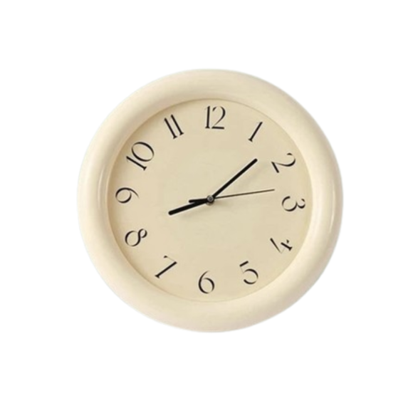French Cream Style Round Digital Wall Clock
