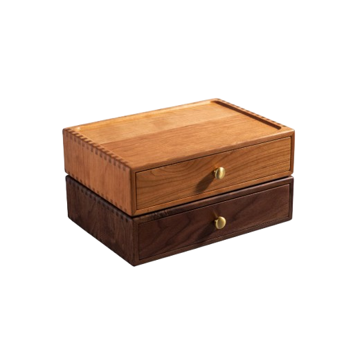 Walnut Wood Drawer Storage
