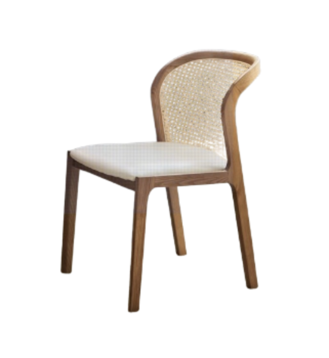 Rattan Dining Chair with Backrest