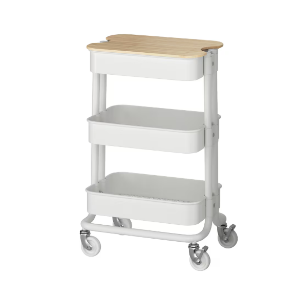 RÅSKOG / NORRÅVA Trolley with Lid - White