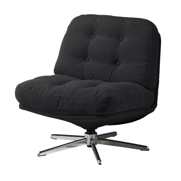 DYVLINGE Swivel Armchair -  Kelinge Black