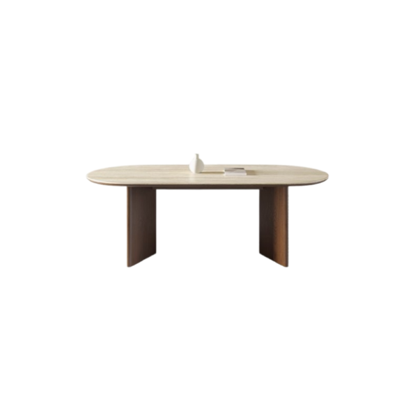 French Simple Solid Wood Rock Board Dining Table