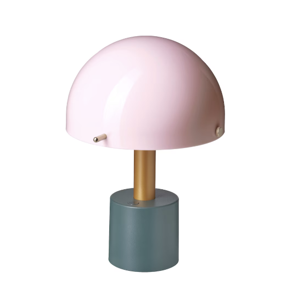 NÖDMAST LED Portable Lamp, 26 cm - Light Pink/Dark Grey-Green