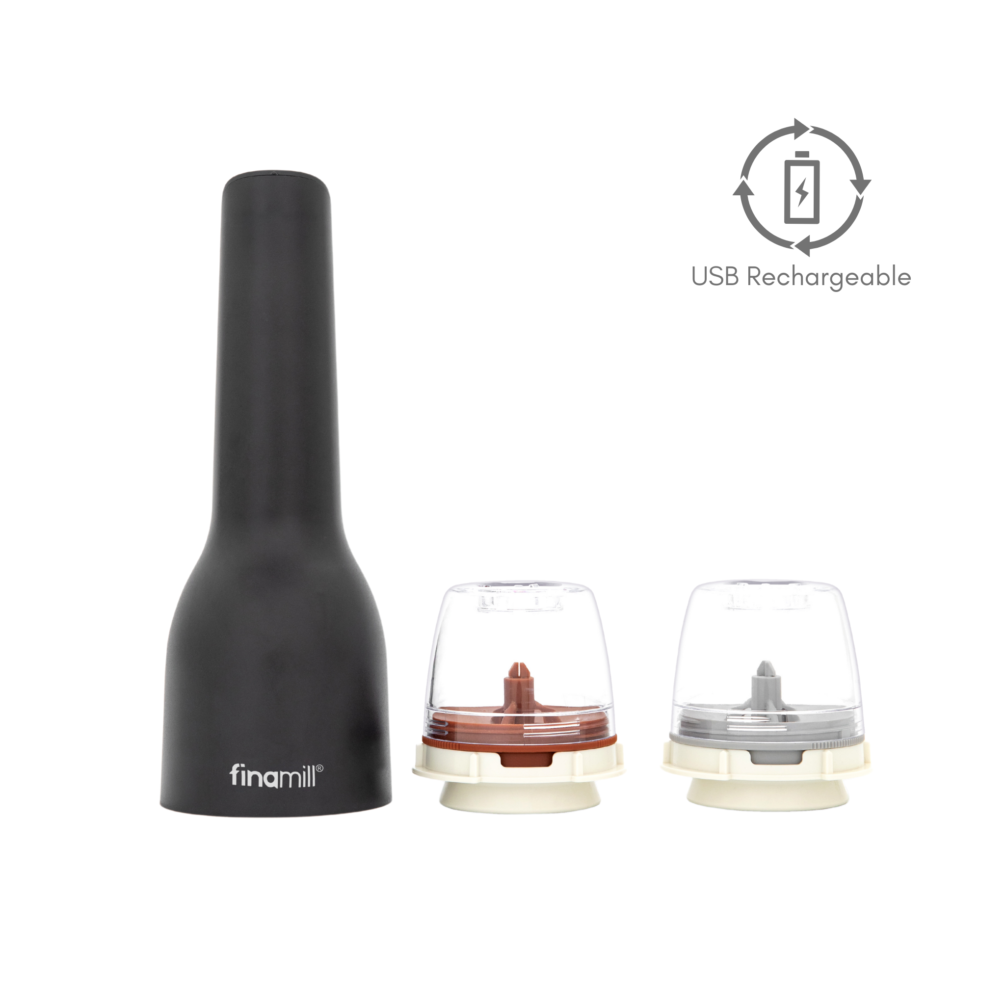 FinaMill Pepper Mill & Spice Grinder Starter Kit (USB Rechargeable)