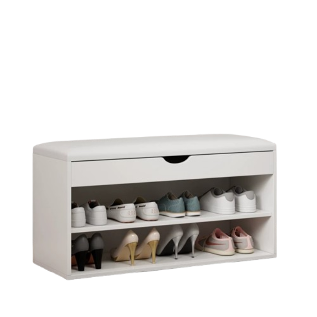 Luxury Shoe Cabinet with Seat Integrated Storage Soft Material