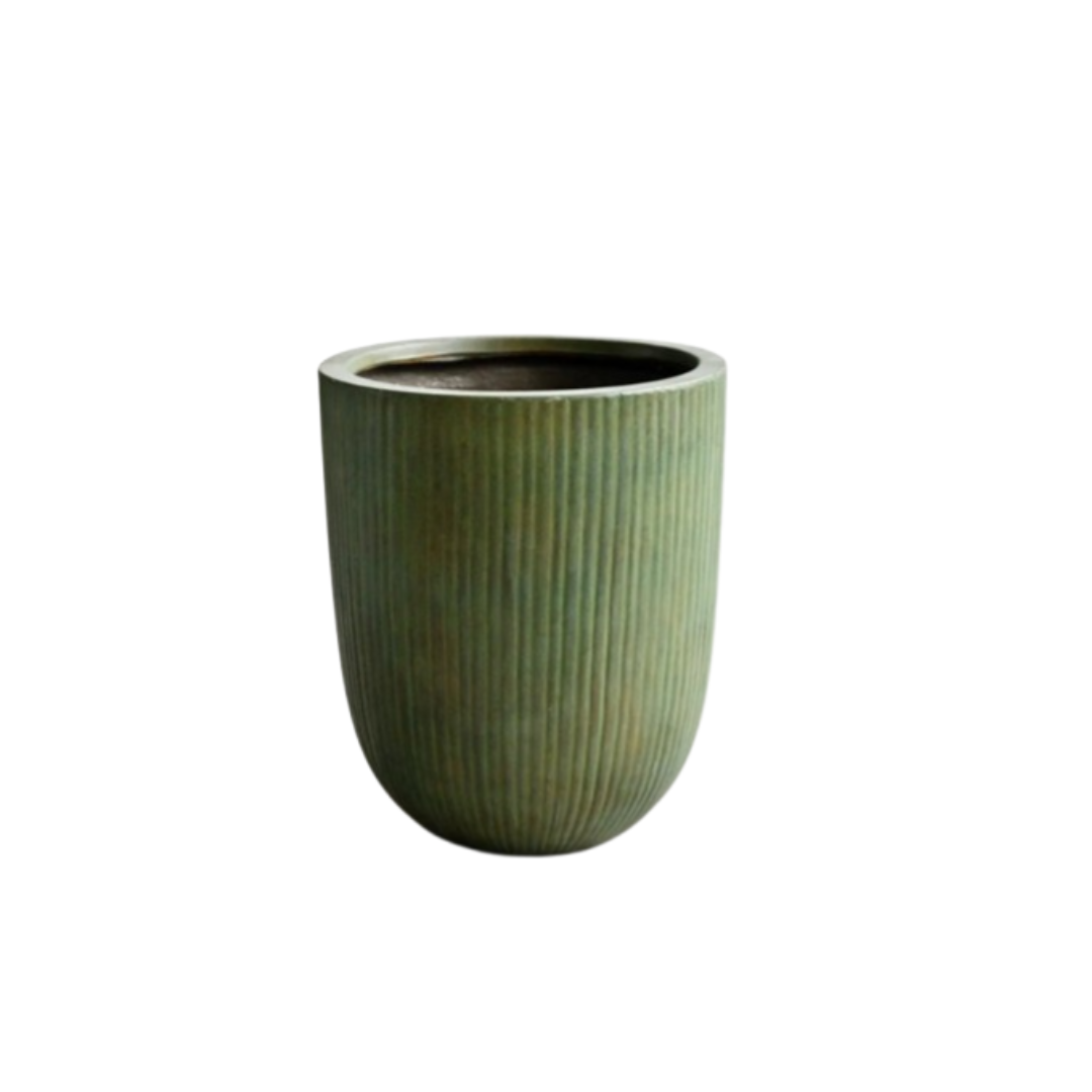 Vinh Concrete Pot, Medium - Copper Green