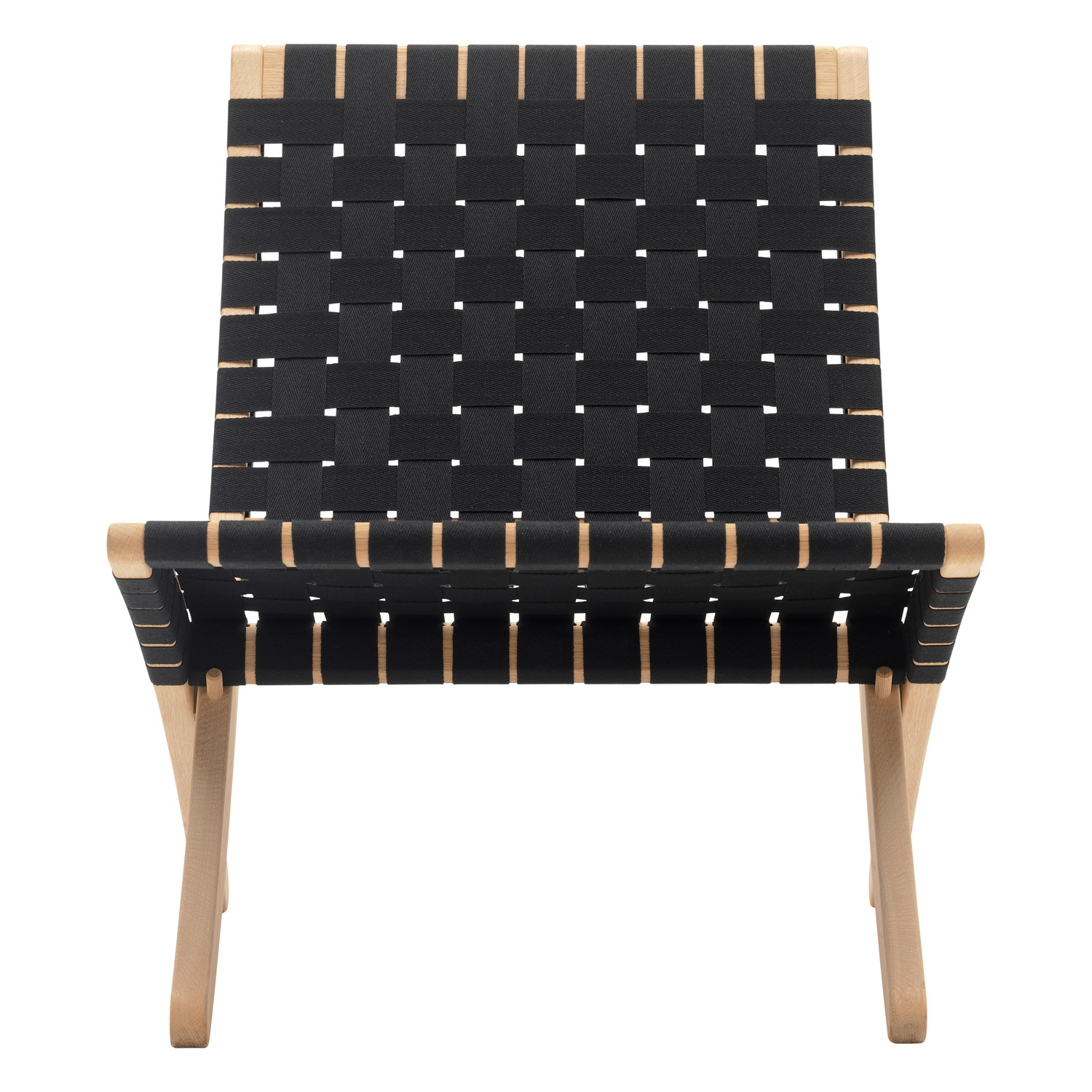 MG501 Cuba lounge chair, oiled oak - black webbing