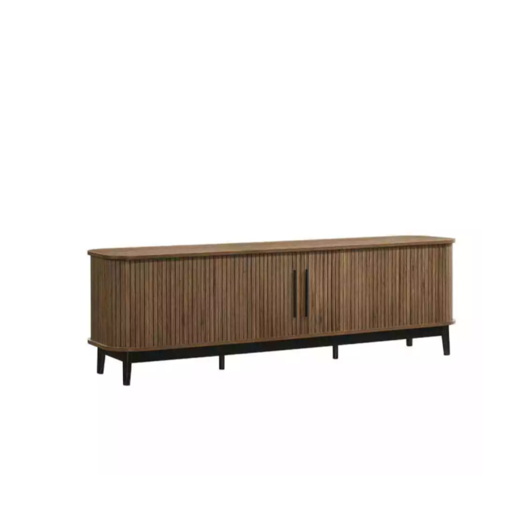 TV Console With Sliding Door, 6 Feet - Dark Brown