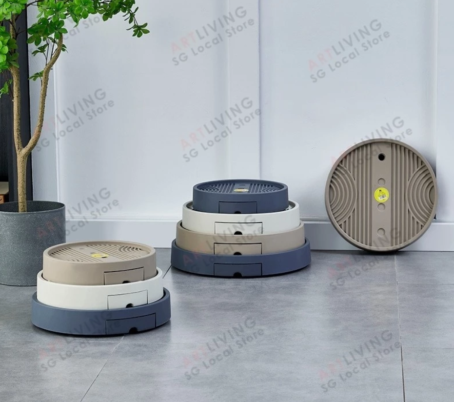 Plant Caddy with Wheels and Drainage Tray, 23.5 cm - Beige Inner 