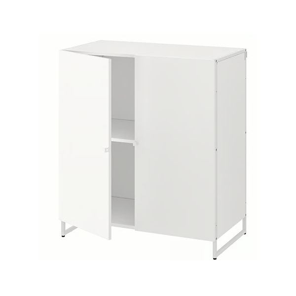 Jostein Shelving unit with doors, in/outdoor/white, 81x44x90 cm