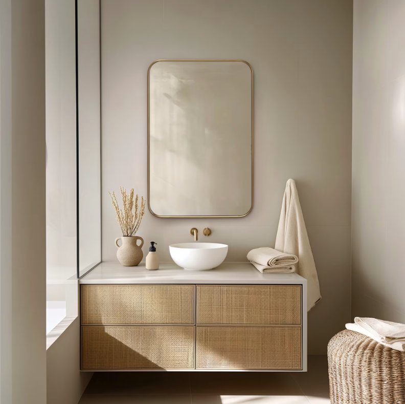 Aria Rounded Wall Mirror - Rose Gold
