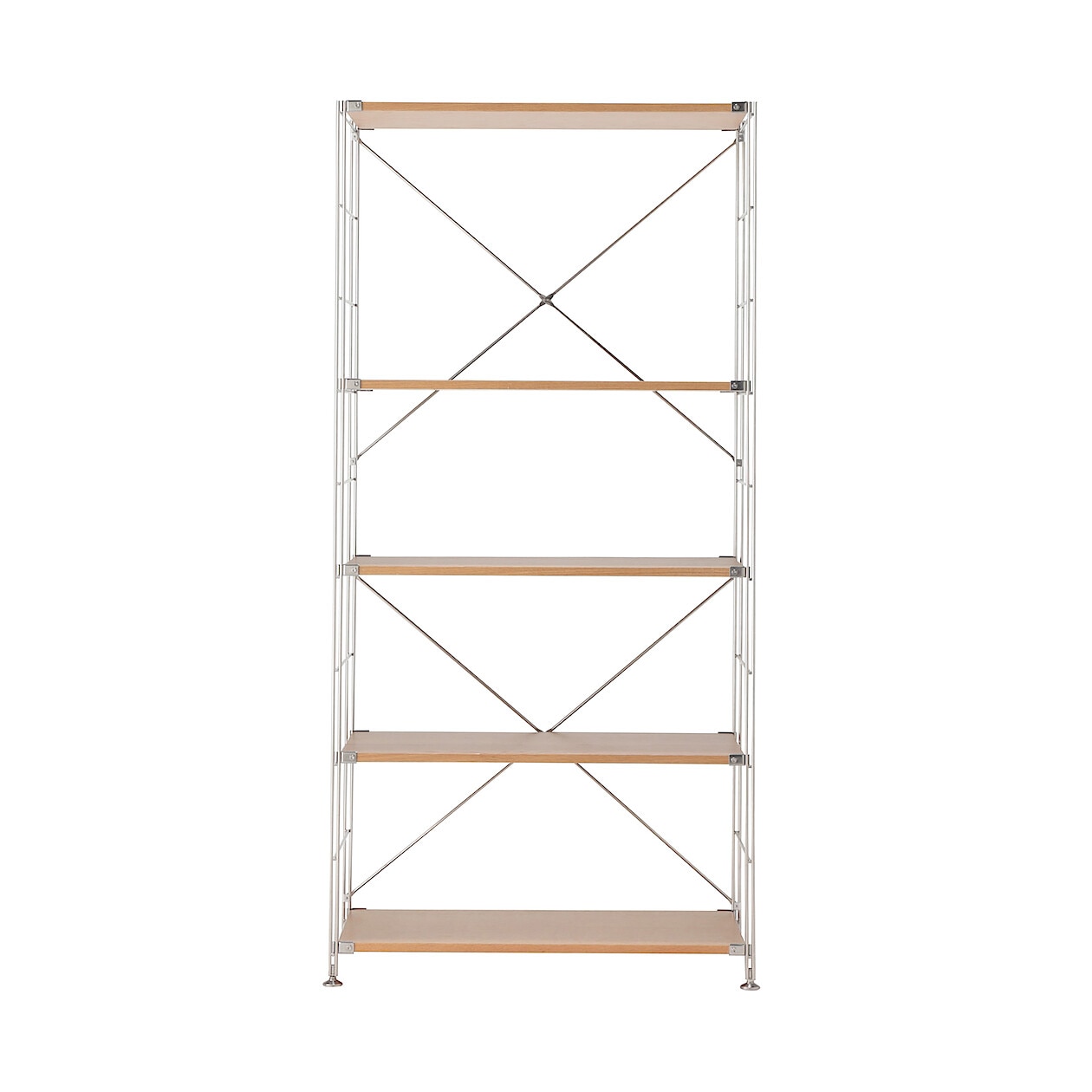 Stainless Unit Shelf Oak Shelf Set Wide, 86*41cm