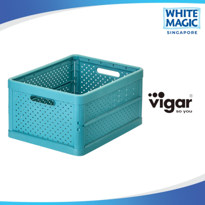Vigar Compact Foldable Crate (Blue, 3.3L)