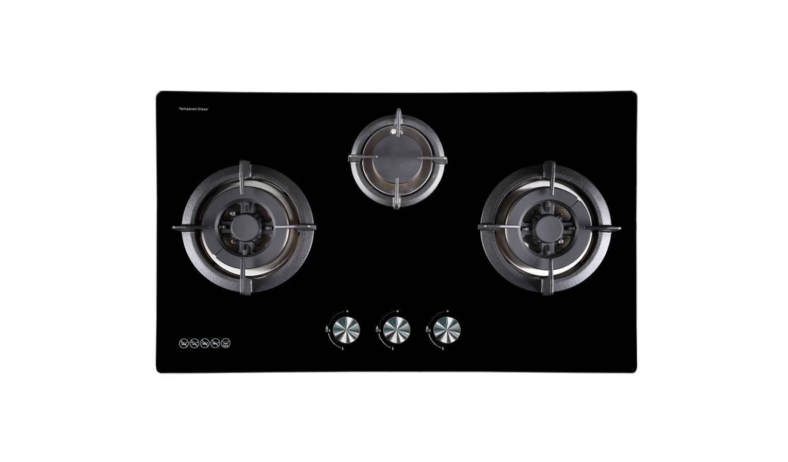 Ariston 3 Burner Gas Hob - 731 D2/A B TG, 76cm 