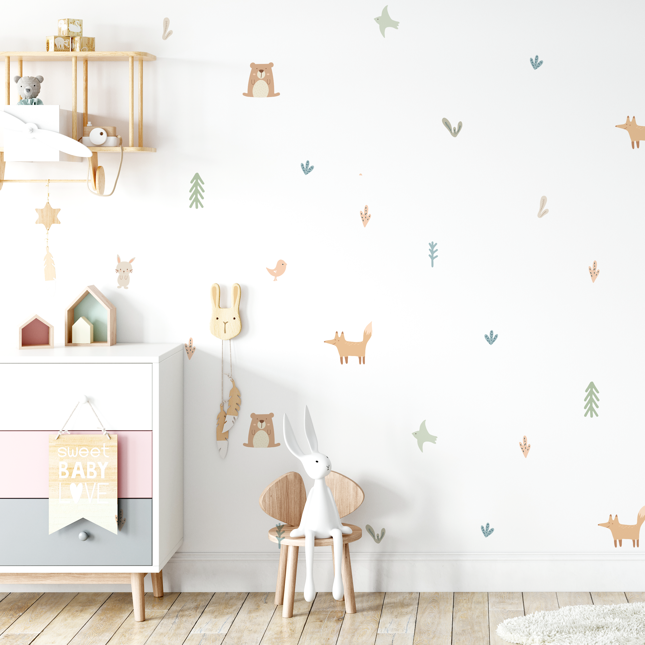 Forest Friends Fabric Decal 