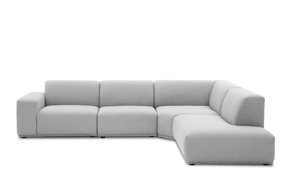 Todd Extended Sectional Chaise Sofa, Right Facing - Light Grey