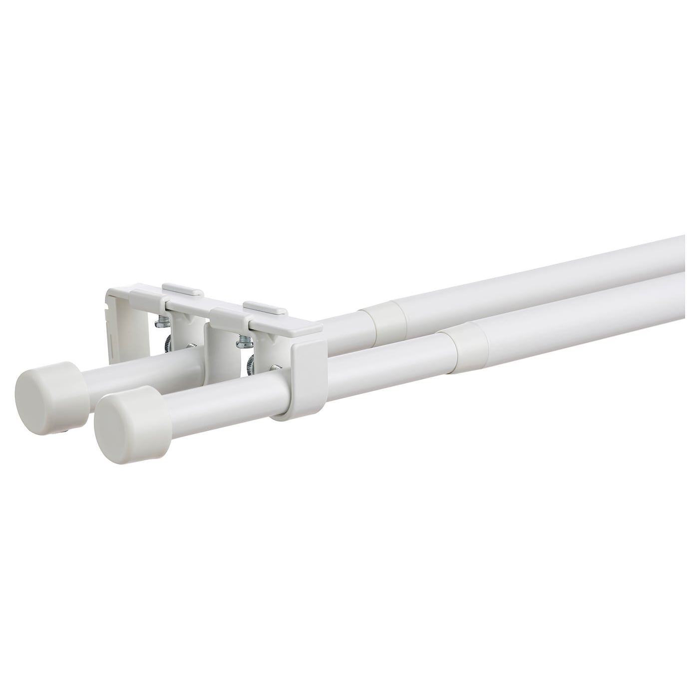 BEKRÄFTA Double curtain rod set, 120-210 cm 19 mm - White