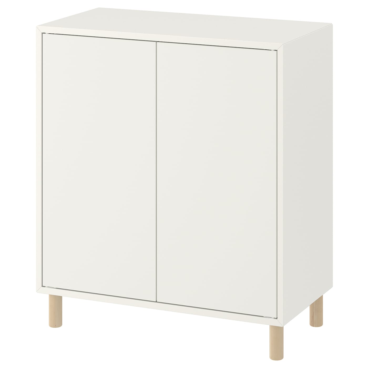 EKET Cabinet Combination with Legs, White/Wood, 70x35x80 cm