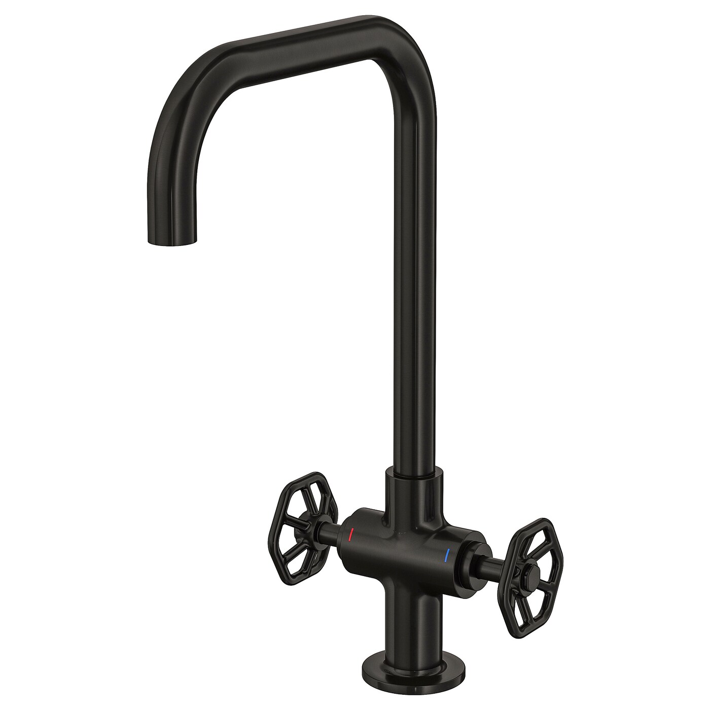 GAMLESJÖN Dual-control Kitchen Mixer Tap - Brushed Black Metal