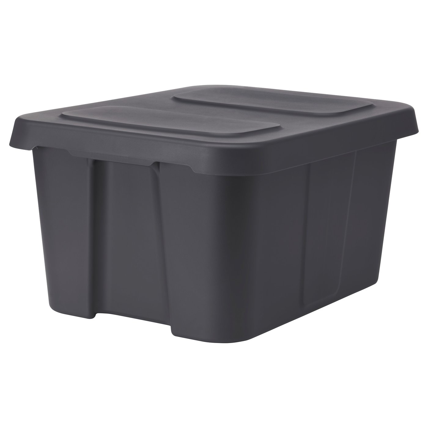 KLÄMTARE Box with Lid, 58x45x30 cm - Dark Grey