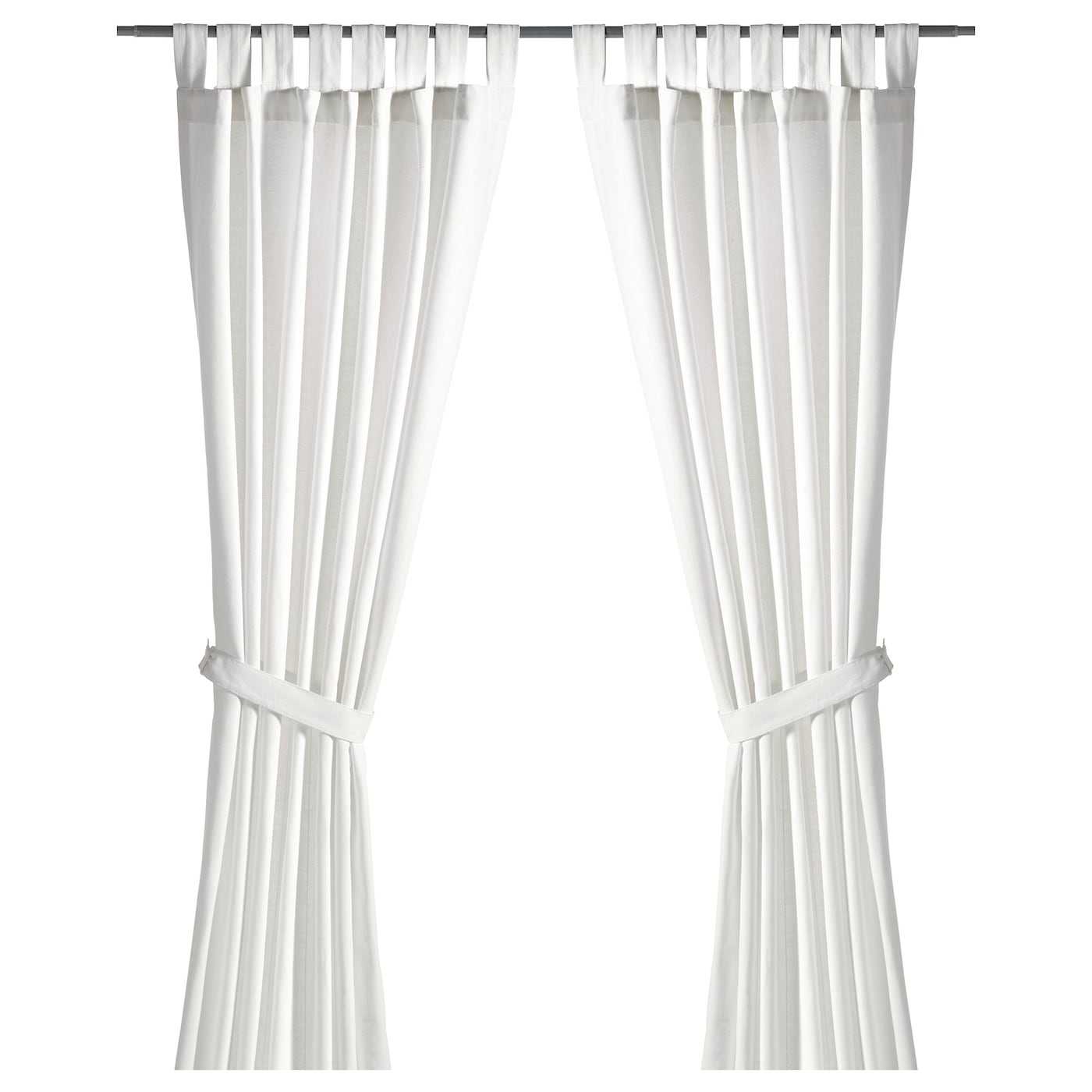 LENDA Curtains with tie-backs, 140x250 cm - White