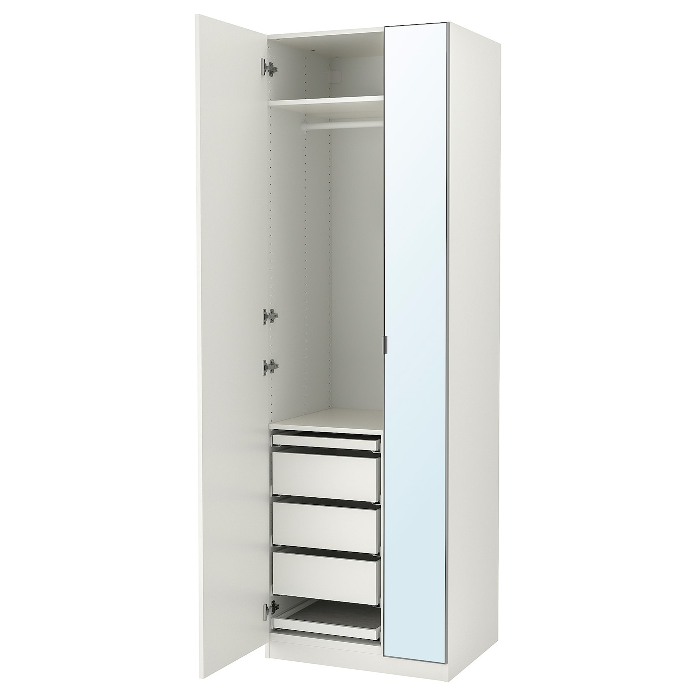 PAX / FORSAND/ÅHEIM Wardrobe Combination, 75x60x236 cm - White/Mirror Glass