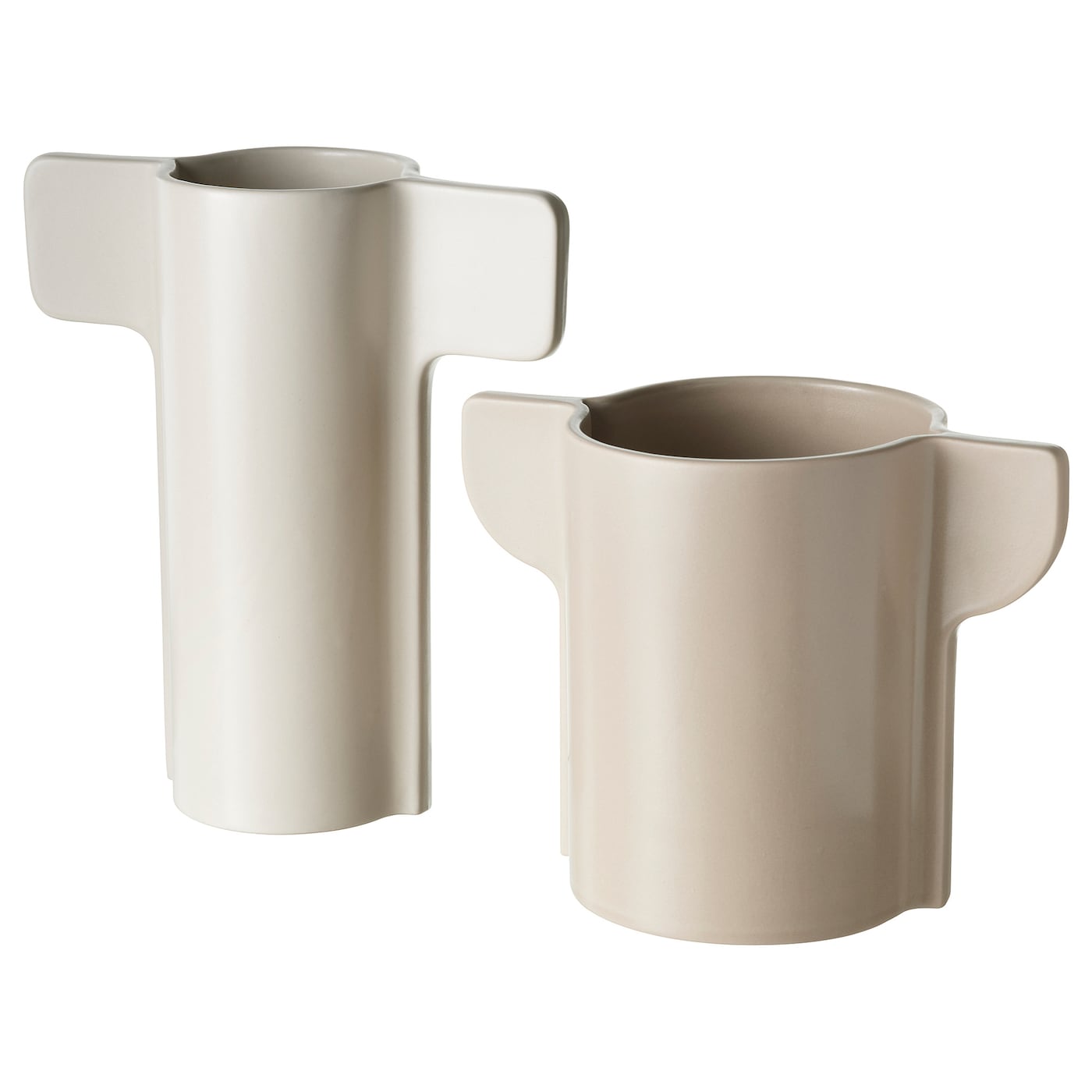 PELARRÖNN Vase, Set of 2 - Light Beige/ Grey Beige 