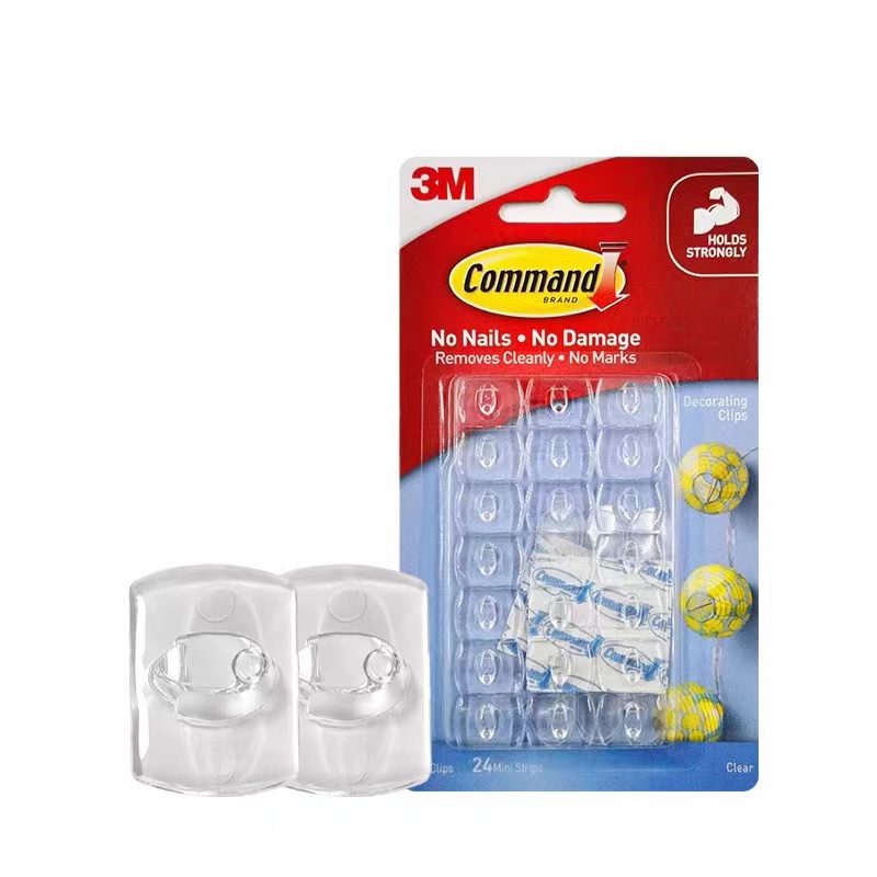 3M Command Decorating Clips Damage-Free Clear Plastic Hooks, 17026CLR