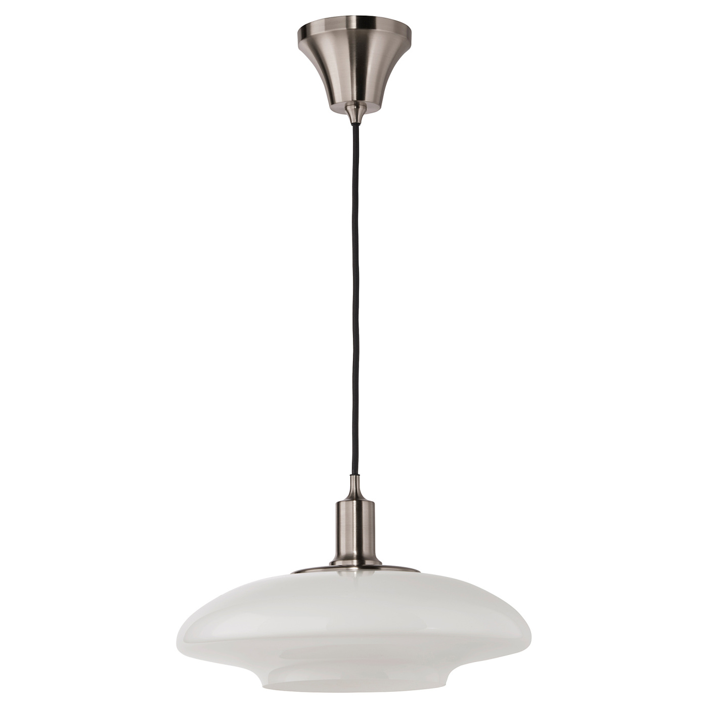 Taellbyn Pendant Lamp, 40 cm - Nickel-Plated/Opal White Glass